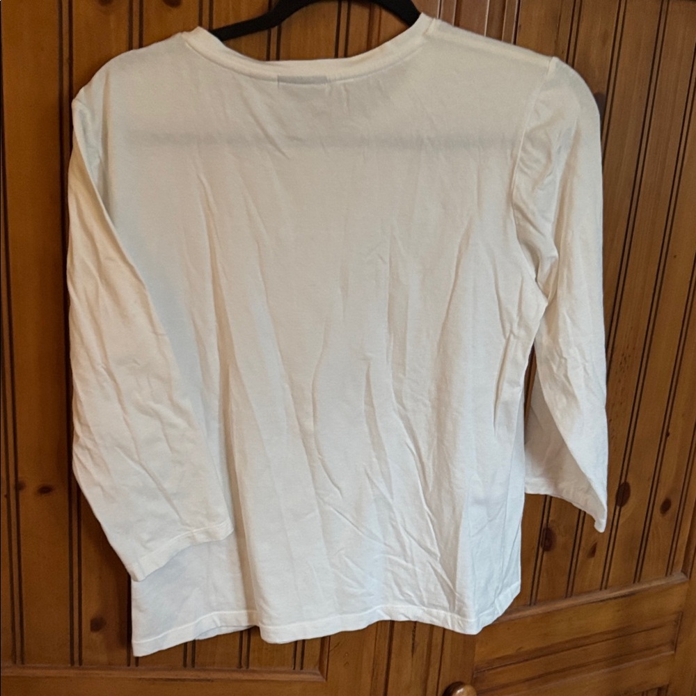 Caribbean Joe White Cotton Cropped Sleeve Tee - Picture 4 of 4